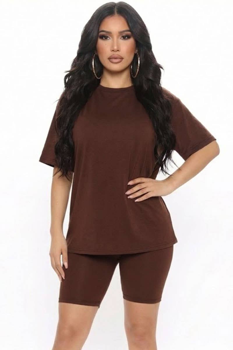 Loose Fit Top & Bike Shorts Set